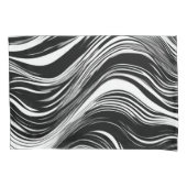 Abstracte zwart-witgolf kussensloop (Voorkant-Links)