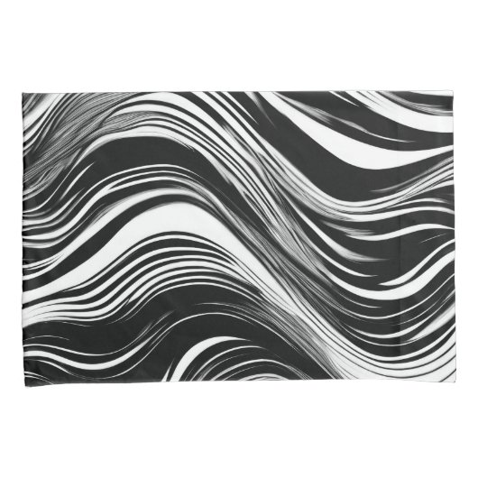 Abstracte zwart-witgolf kussensloop (Voorkant-Rechts)