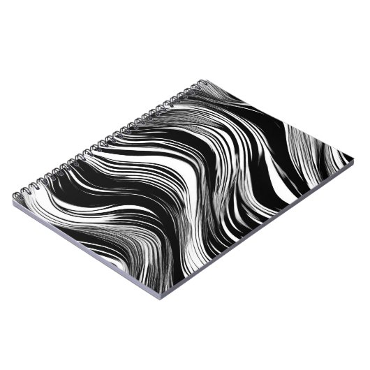 Abstracte zwart-witgolf notitieboek (Linkerzijde)