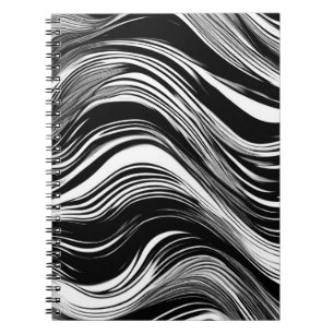 Abstracte zwart-witgolf notitieboek
