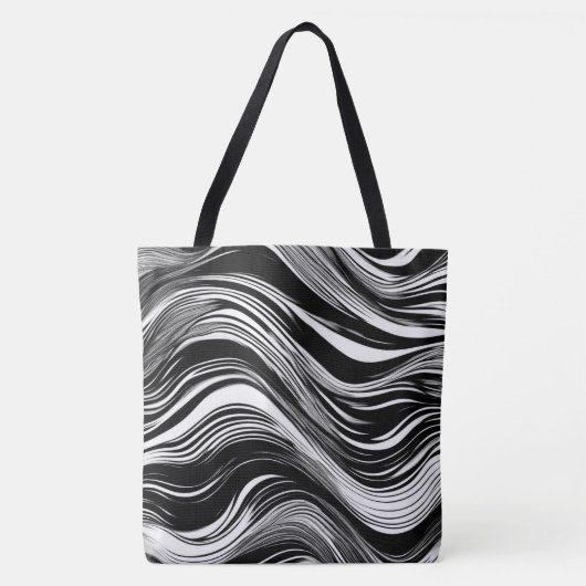 Abstracte zwart-witgolf tote bag (Voorkant)