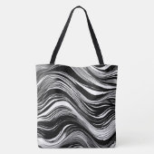 Abstracte zwart-witgolf tote bag (Achterkant)