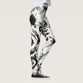Abstracte zwart-witinktvlek voor zwart-wit leggings (Rechts)