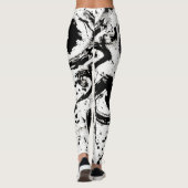 Abstracte zwart-witinktvlek voor zwart-wit leggings (Achterkant)