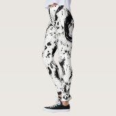 Abstracte zwart-witinktvlek voor zwart-wit leggings (Links)