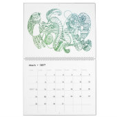 Abstracte zwart-witkleuren in kleur kalender (Mar 2027)