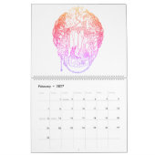 Abstracte zwart-witkleuren in kleur kalender (Feb 2027)