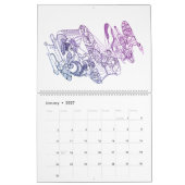 Abstracte zwart-witkleuren in kleur kalender (Jan 2027)