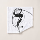 Abstracte zwart-witkunst bad handdoek (Wasdoekje)