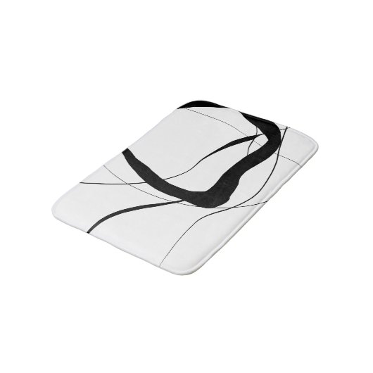 Abstracte zwart-witkunst badmat (Gekanteld)