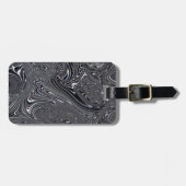 Abstracte zwart-witkunst bagagelabel (Voorkant horizontaal)