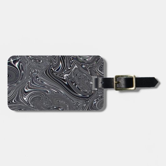 Abstracte zwart-witkunst bagagelabel (Voorkant horizontaal)