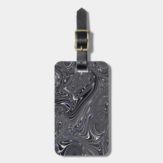 Abstracte zwart-witkunst bagagelabel (Voorkant verticaal)
