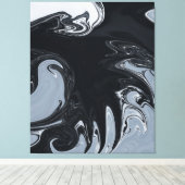 Abstracte zwart-witkunst | Beste abstracte kunst Canvas Afdruk (Insitu (Houten vloer))