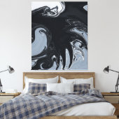 Abstracte zwart-witkunst | Beste abstracte kunst Canvas Afdruk (Insitu (Slaapkamer))