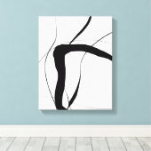 Abstracte zwart-witkunst canvas afdruk (Insitu (Houten vloer))