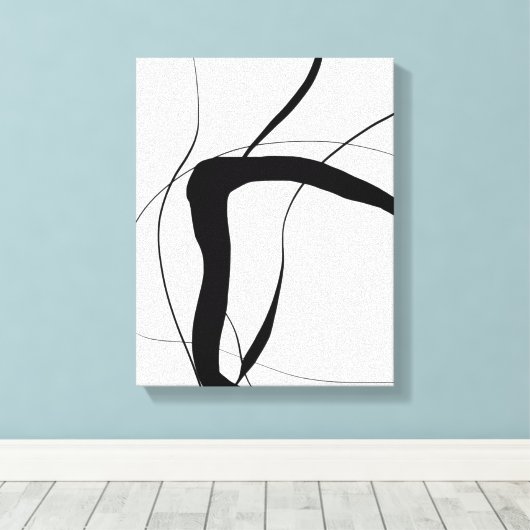 Abstracte zwart-witkunst canvas afdruk (Insitu (Houten vloer))