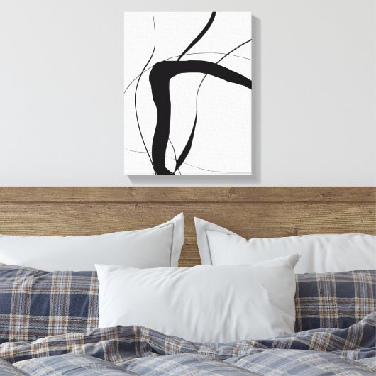 Abstracte zwart-witkunst canvas afdruk (Insitu (Slaapkamer))