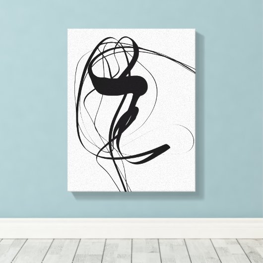 Abstracte zwart-witkunst canvas afdruk (Insitu (Houten vloer))