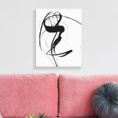 Abstracte zwart-witkunst canvas afdruk (Insitu (Woonkamer))