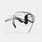 Abstracte zwart-witkunst fleece deken (Voorkant (Horizontaal))