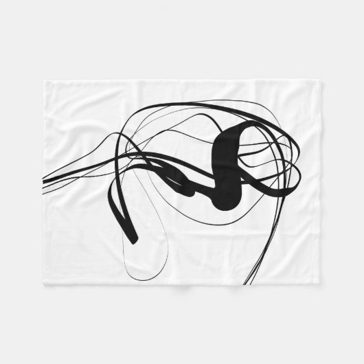 Abstracte zwart-witkunst fleece deken (Voorkant (Horizontaal))