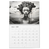 Abstracte zwart-witkunst kalender (Mar 2027)