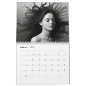 Abstracte zwart-witkunst kalender (Feb 2027)