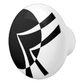 Abstracte zwart-witkunst keramische knop (Rechts)