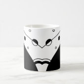 Abstracte zwart-witkunst koffiemok (Center)