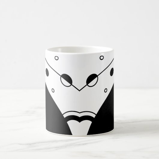 Abstracte zwart-witkunst koffiemok (Center)