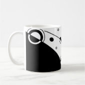 Abstracte zwart-witkunst koffiemok (Links)