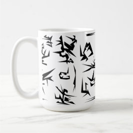 Abstracte zwart-witkunst koffiemok