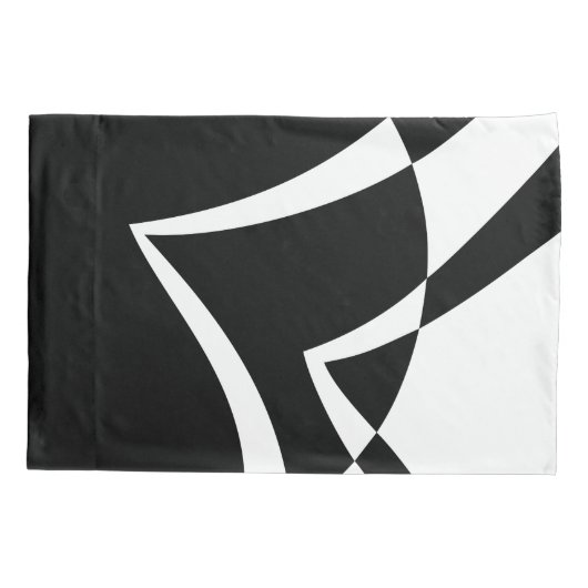 Abstracte zwart-witkunst kussensloop (Achterkant)