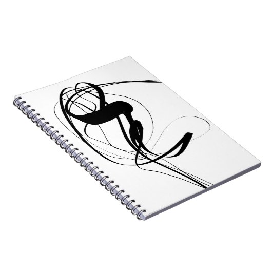 Abstracte zwart-witkunst notitieboek (Rechterzijde)