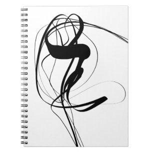 Abstracte zwart-witkunst notitieboek