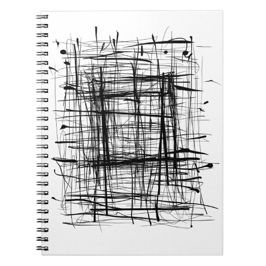 Abstracte zwart-witkunst notitieboek (Voorkant)