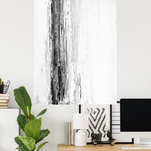 abstracte zwart-witkunst poster (Thuiskantoor)