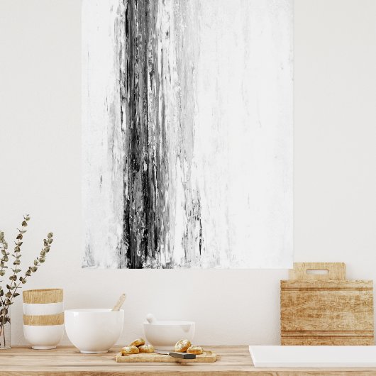 abstracte zwart-witkunst poster (Keuken)