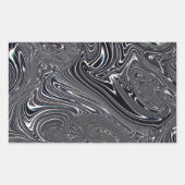 Abstracte zwart-witkunst rechthoekige sticker (Voorkant)