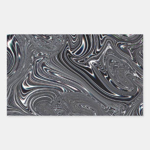 Abstracte zwart-witkunst rechthoekige sticker