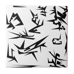Abstracte zwart-witkunst tegeltje