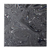 Abstracte zwart-witkunst tegeltje (Voorkant)