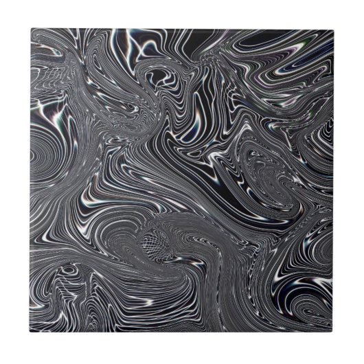 Abstracte zwart-witkunst tegeltje (Voorkant)