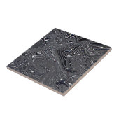 Abstracte zwart-witkunst tegeltje (Zijkant)