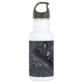 Abstracte zwart-witkunst waterfles