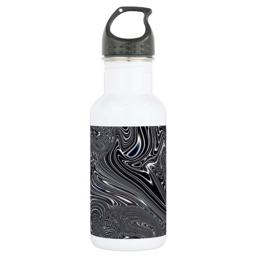 Abstracte zwart-witkunst waterfles  (Voorkant)