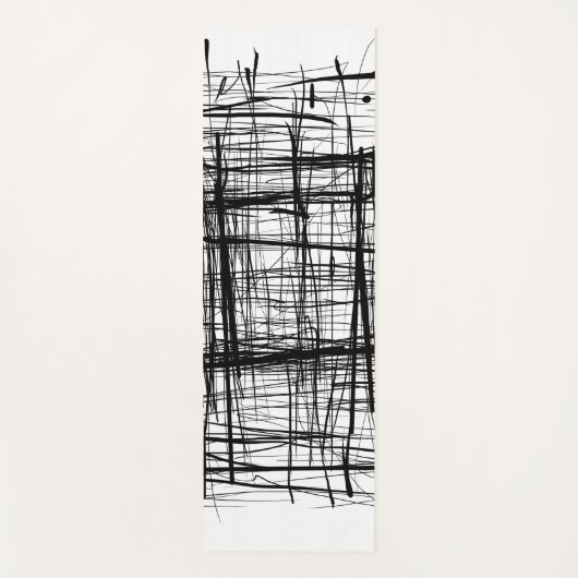 Abstracte zwart-witkunst yogamat (Voorkant)