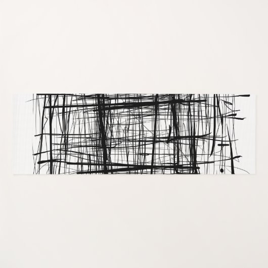 Abstracte zwart-witkunst yogamat (Voorkant (horizontaal))