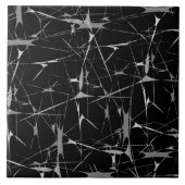 Abstracte zwart-witlaag afdrukken tegeltje (Voorkant)